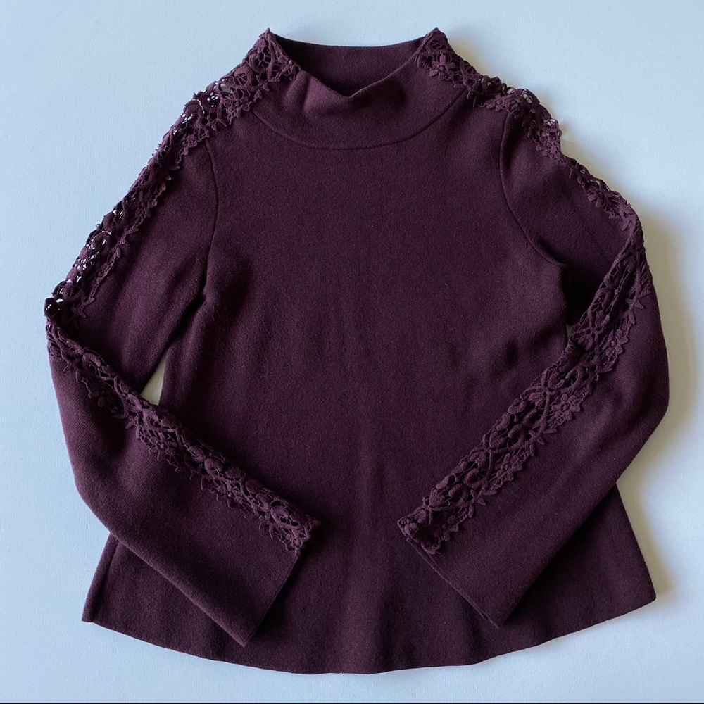 Anthropologie Purple Cowl Neck Sweater